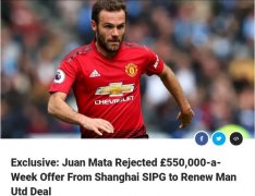 英媒：上港开55万英镑周薪超级大合同挖角曼联中